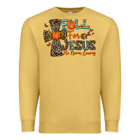 Antique Gold fall for jesus he never leaves Premium Sweatshirt - CowhideDigitalArt