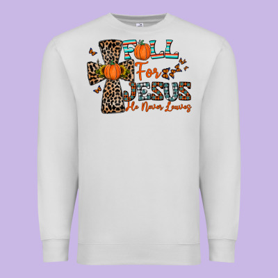 Fall For Jesus He Never Leaves Premium Sweatshirt Designed By Cowhidedigitalart