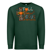 Sports Green fall for jesus he never leaves Premium Sweatshirt - CowhideDigitalArt