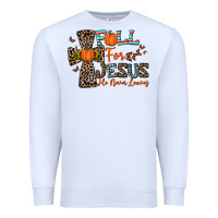 White fall for jesus he never leaves Premium Sweatshirt - CowhideDigitalArt