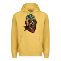 Antique Gold bear cowboy Premium Hoodie - NancyCooperArtShop