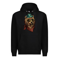 Black bear cowboy Premium Hoodie - NancyCooperArtShop