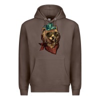 Coffee bear cowboy Premium Hoodie - NancyCooperArtShop