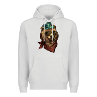 Dove Grey bear cowboy Premium Hoodie - NancyCooperArtShop