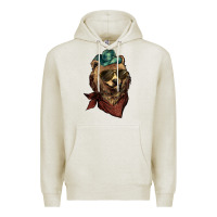 Oatmeal Heather bear cowboy Premium Hoodie - NancyCooperArtShop