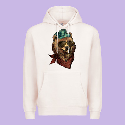 Bear Cowboy Premium Hoodie Designed By Nancycooperartshop