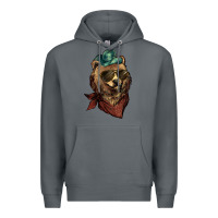 Rock bear cowboy Premium Hoodie - NancyCooperArtShop