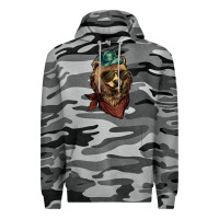 Slate Camo bear cowboy Premium Hoodie - NancyCooperArtShop