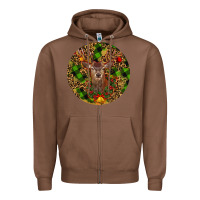 Chestnut Christmas Reindeer Zipper Hoodie - RanaPortraitStore