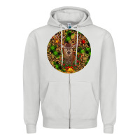 Dove Grey Christmas Reindeer Zipper Hoodie - RanaPortraitStore