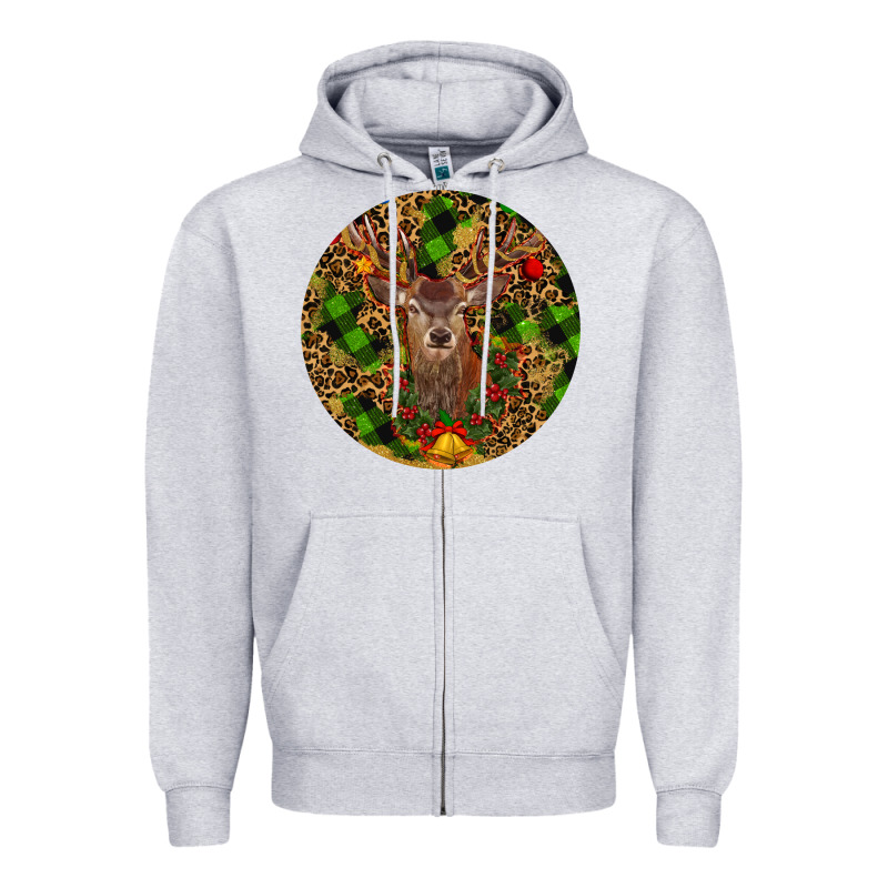 Christmas Reindeer Zipper Hoodie by RanaPortraitStore | Teevron