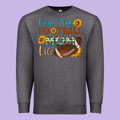 Livin' That Football Mom Life Premium Sweatshirt Designed By Hra Design Shop