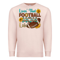 Pale Pink livin' that football mom life Premium Sweatshirt - HRA Design Shop