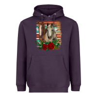 Plum horses with roses Heavyweight Hoodie - RanaPortraitStore
