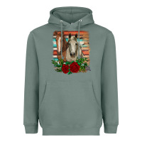 Sage horses with roses Heavyweight Hoodie - RanaPortraitStore