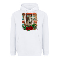 White horses with roses Heavyweight Hoodie - RanaPortraitStore