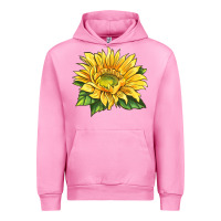 Fuchsia Pink starburst greenburst sunflower Urban Hoodie - LillyAllenDesigns