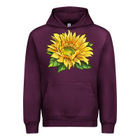 Mauve Wine starburst greenburst sunflower Urban Hoodie - LillyAllenDesigns