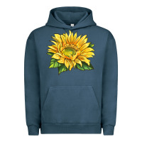 Pigment Midnight Navy starburst greenburst sunflower Urban Hoodie - LillyAllenDesigns