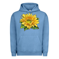 Pigment Pebble Blue starburst greenburst sunflower Urban Hoodie - LillyAllenDesigns