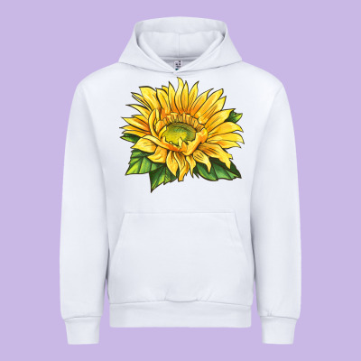 Starburst Greenburst Sunflower Urban Hoodie Designed By Lillyallendesigns