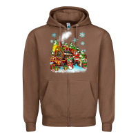 Chestnut christmas santa and friends train Zipper Hoodie - Zillion Design Studio