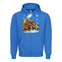 True Royal christmas santa and friends train Zipper Hoodie - Zillion Design Studio