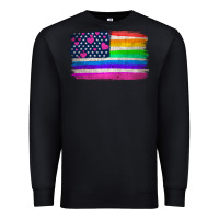 Black american flag and lgbt flag  background Premium Sweatshirt - HRA Design Shop