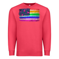 Cardinal american flag and lgbt flag  background Premium Sweatshirt - HRA Design Shop
