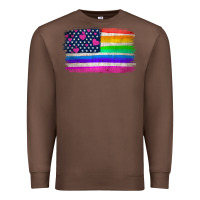 Chestnut american flag and lgbt flag  background Premium Sweatshirt - HRA Design Shop