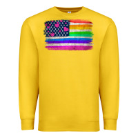 Lemon american flag and lgbt flag  background Premium Sweatshirt - HRA Design Shop