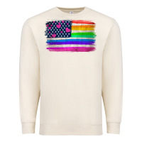 Sandshell american flag and lgbt flag  background Premium Sweatshirt - HRA Design Shop