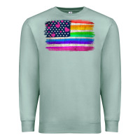 Seafoam american flag and lgbt flag  background Premium Sweatshirt - HRA Design Shop