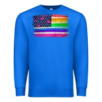 True Royal american flag and lgbt flag  background Premium Sweatshirt - HRA Design Shop