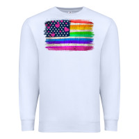 White american flag and lgbt flag  background Premium Sweatshirt - HRA Design Shop