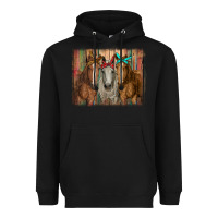 Black horses with bandanas Heavyweight Hoodie - RanaPortraitStore
