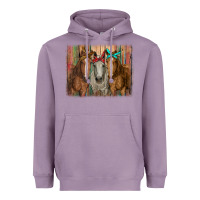 Lavender horses with bandanas Heavyweight Hoodie - RanaPortraitStore