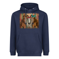 Navy horses with bandanas Heavyweight Hoodie - RanaPortraitStore