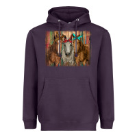 Plum horses with bandanas Heavyweight Hoodie - RanaPortraitStore