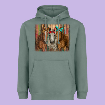 Horses With Bandanas Heavyweight Hoodie Designed By Ranaportraitstore
