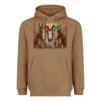 Toasted Coconut horses with bandanas Heavyweight Hoodie - RanaPortraitStore