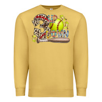 Antique Gold three up down softball Premium Sweatshirt - RacoonDesign