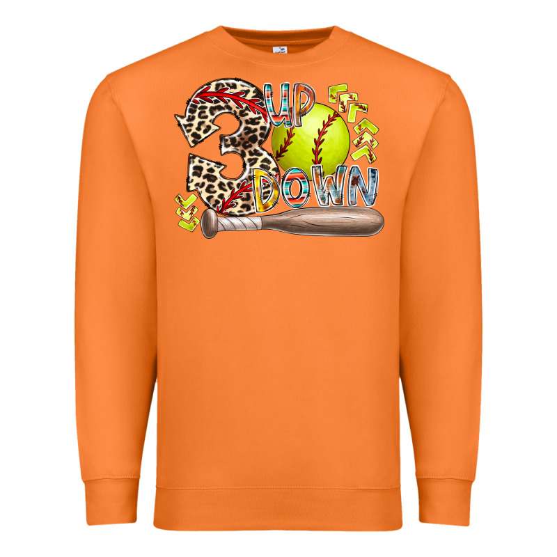 Three Up Down Softball Premium Sweatshirt by RacoonDesign | Teevron