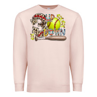 Pale Pink three up down softball Premium Sweatshirt - RacoonDesign
