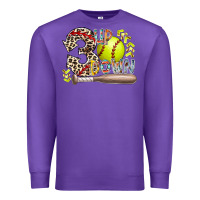 Purple three up down softball Premium Sweatshirt - RacoonDesign