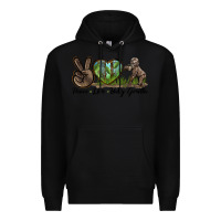 Black Peace Love Baby Gorilla Premium Hoodie - LillyAllenDesigns