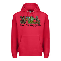 Cardinal Peace Love Baby Gorilla Premium Hoodie - LillyAllenDesigns