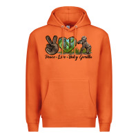 Carrot Peace Love Baby Gorilla Premium Hoodie - LillyAllenDesigns