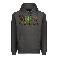 Charcoal Heather Peace Love Baby Gorilla Premium Hoodie - LillyAllenDesigns