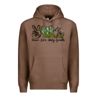 Chestnut Peace Love Baby Gorilla Premium Hoodie - LillyAllenDesigns